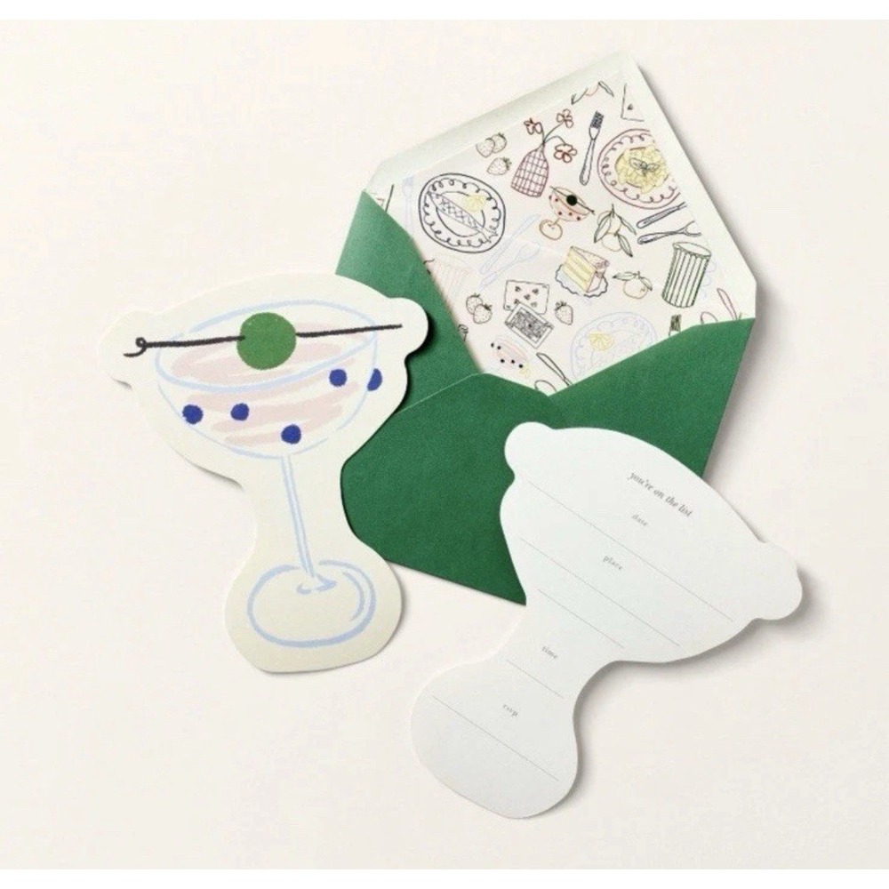 10ct Party Invitations Cream/Green/Pink - kate spade new york x Target